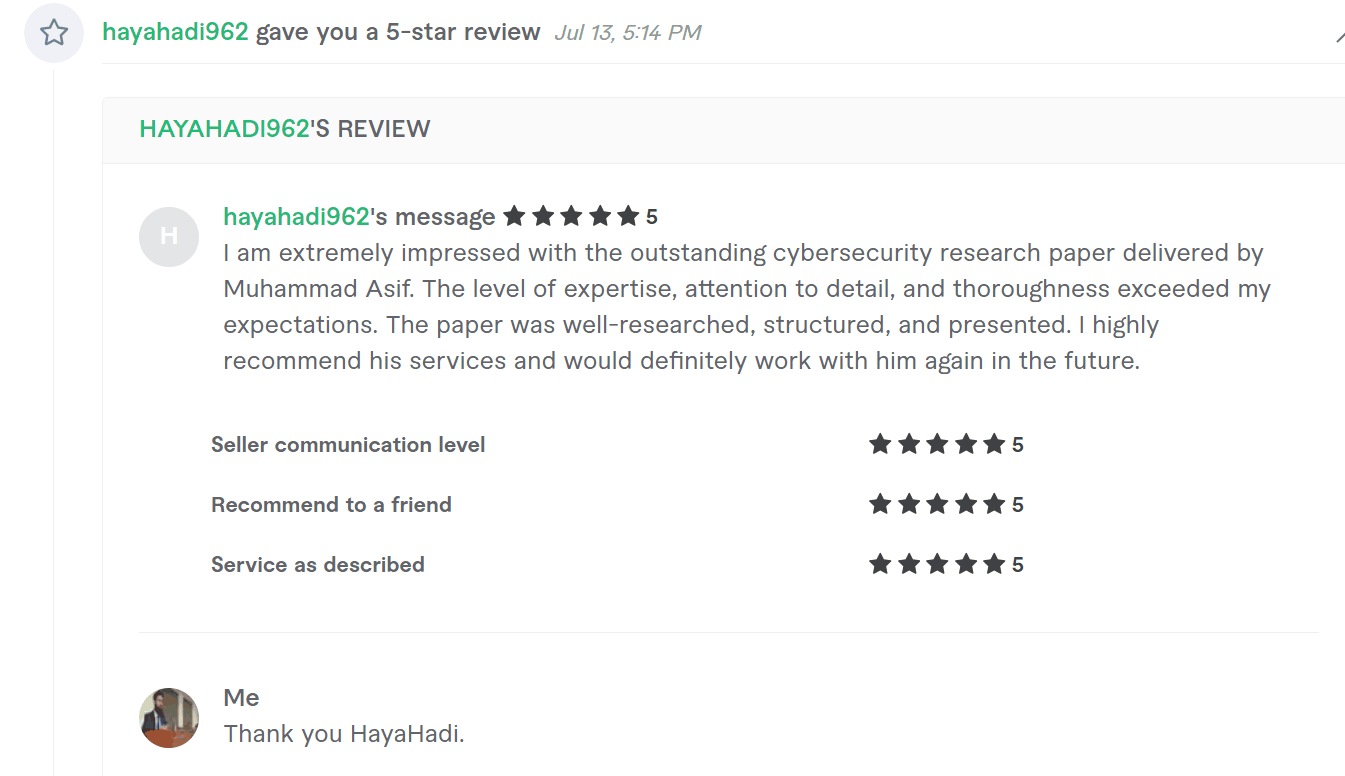 Five star review for a research paper